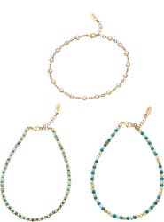 Ettika Set of 3 Anklets
