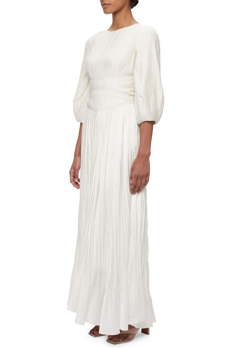 Ames Pleated Gown, Alternate, color, IVORY