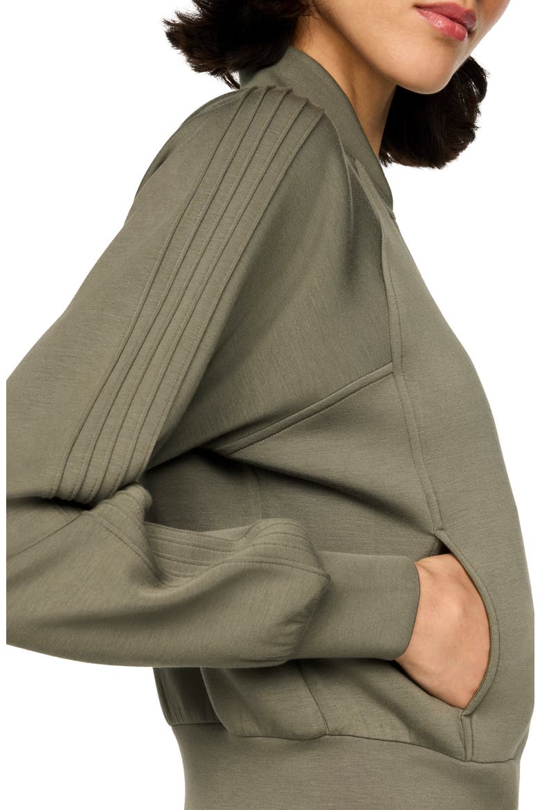 Pintuck Track Jacket, Alternate, color, HERB