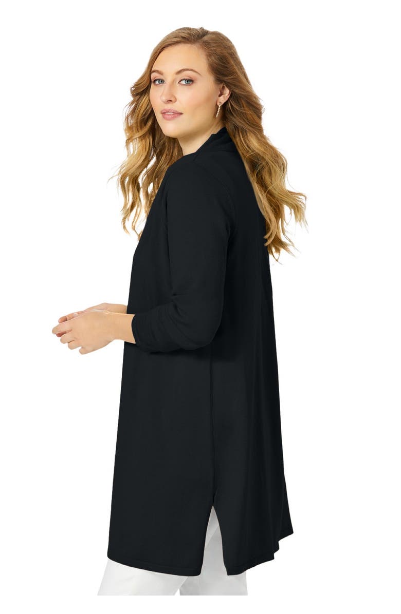 Jessica London Fine Gauge Cardigan Topper, Alternate, color, Black