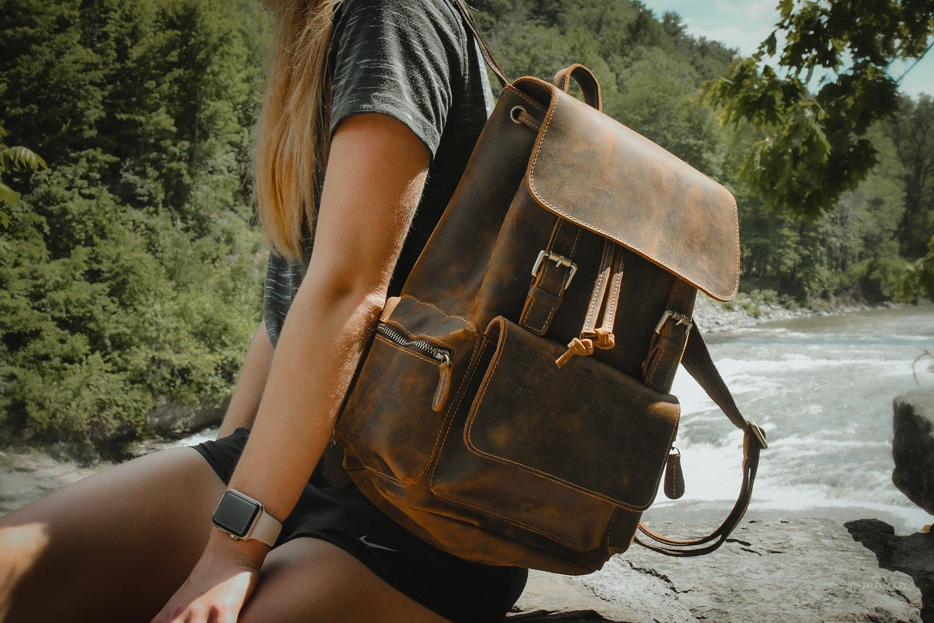 STEEL HORSE LEATHER The Hagen Backpack | Vintage Leather Backpack, Alternate, color, Brown