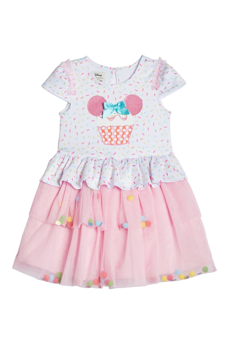 x Disney Minnie Cupcake Dress, Main, color, WHITE/ PINK