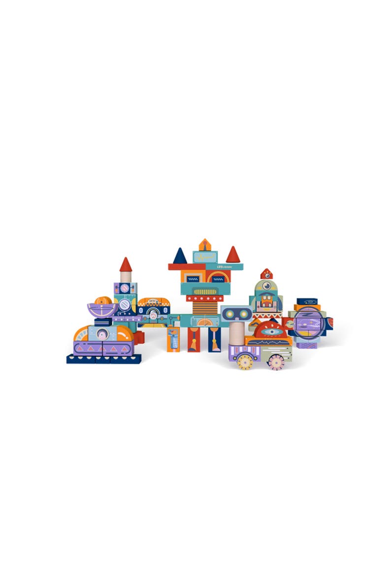 Leo & Friends Universe Creative Blocks, Colorful Wooden Building Blocks, Main, color, Purple