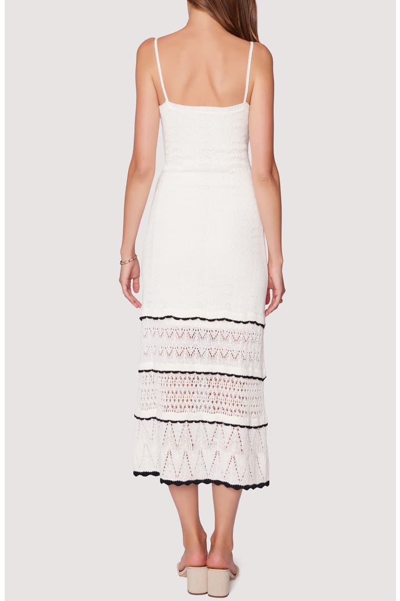 Scallop Crush Midi Dress, Alternate, color, CREAM BLACK