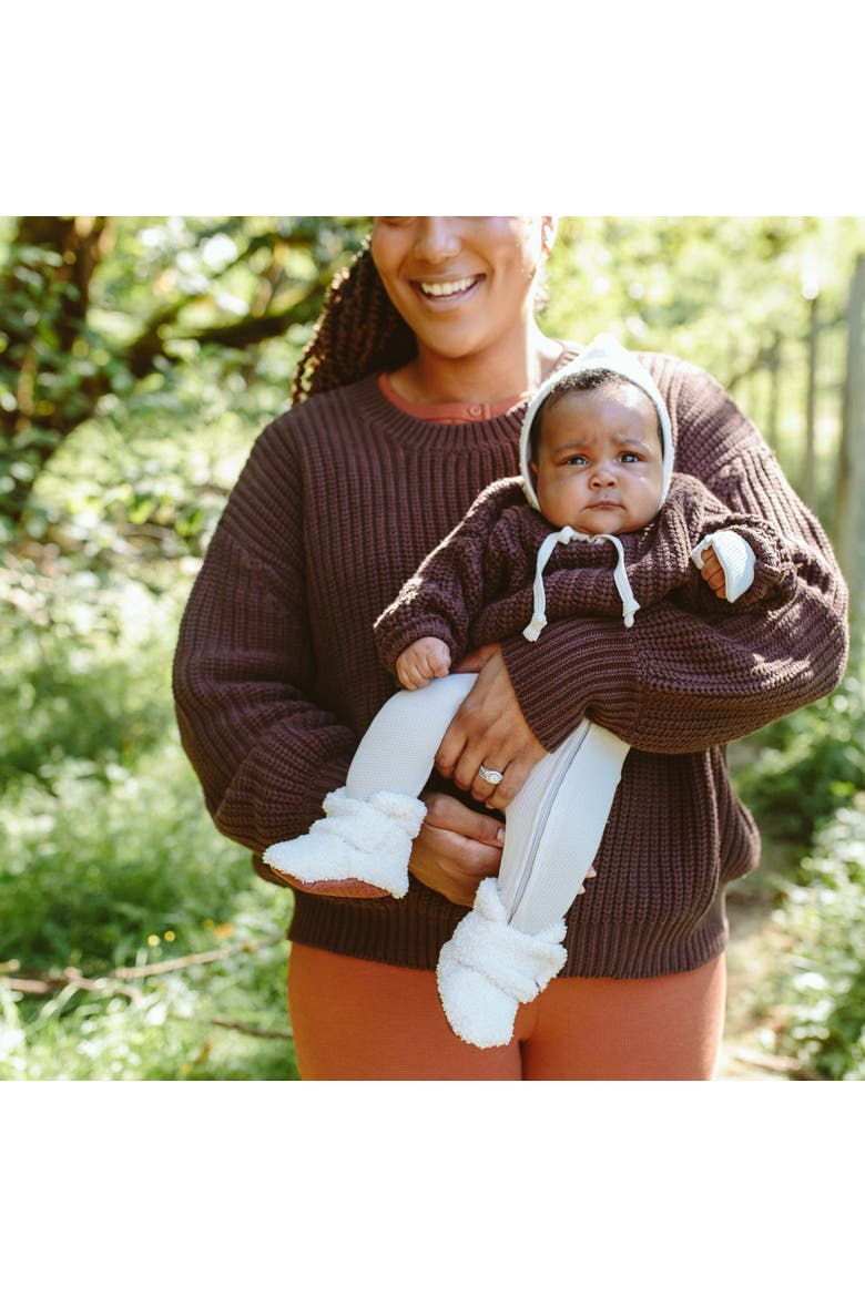 baby organic cotton boots, Alternate, color, alabaster
