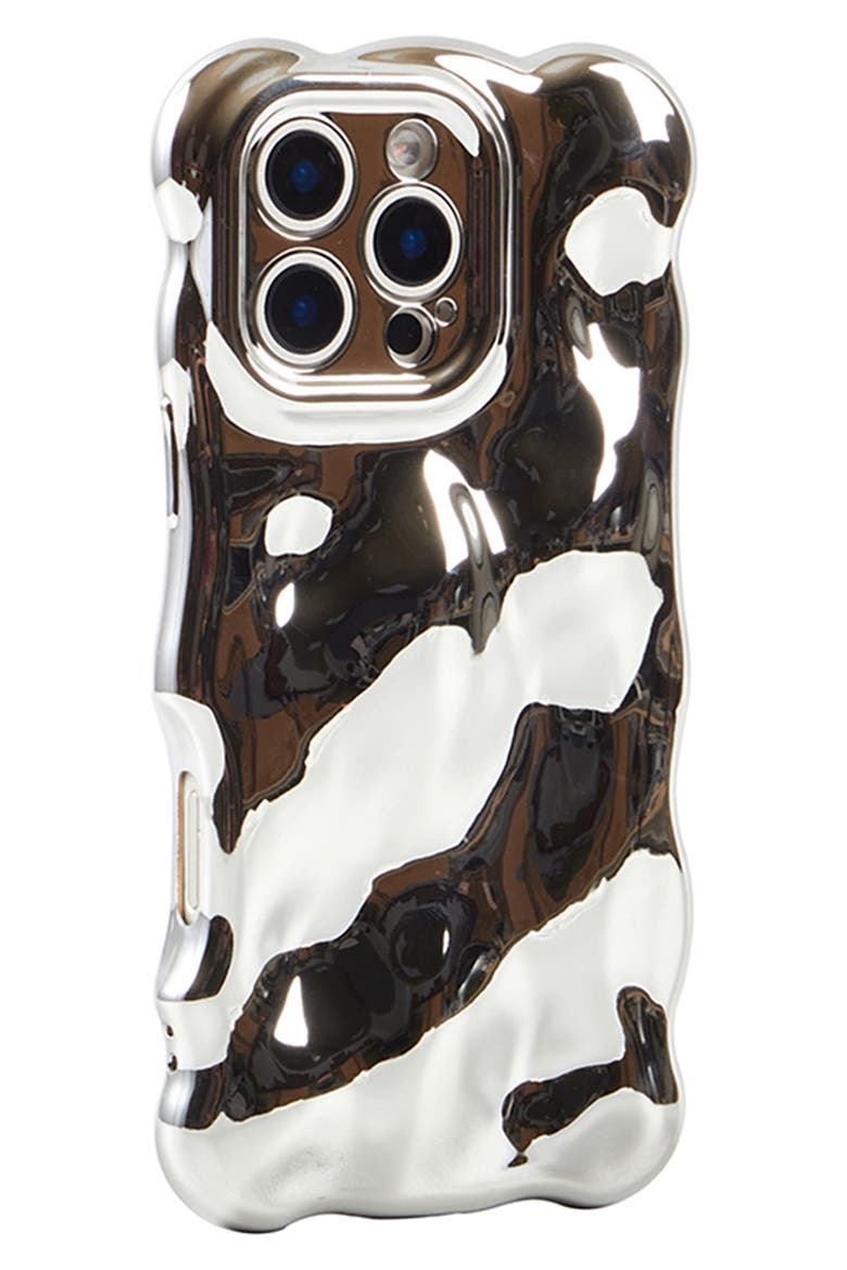 Chrome Bubbles iPhone 16 Pro Case, Alternate, color, CHROME