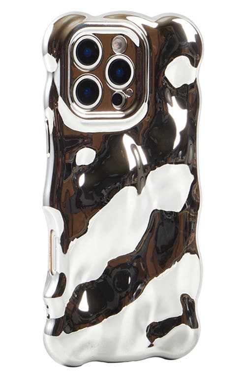 Auramma Chrome Bubbles Iphone 16 Pro Case In Chrome