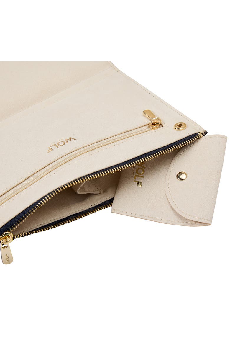 WOLF Maria Set of 3 Zip Jewelry Pouches, Alternate, color, White/Navy/Tangerine