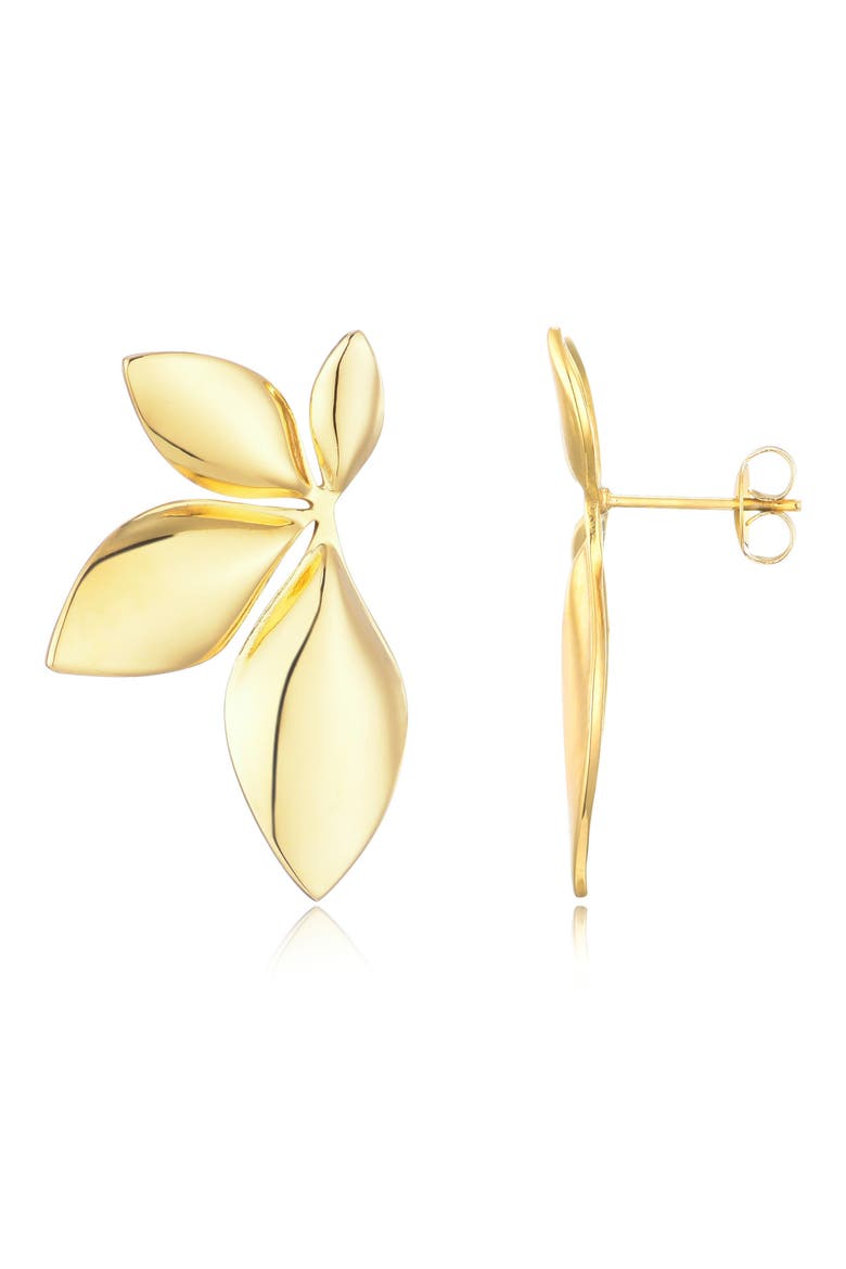 Flower Stud Earrings, Alternate, color, GOLD