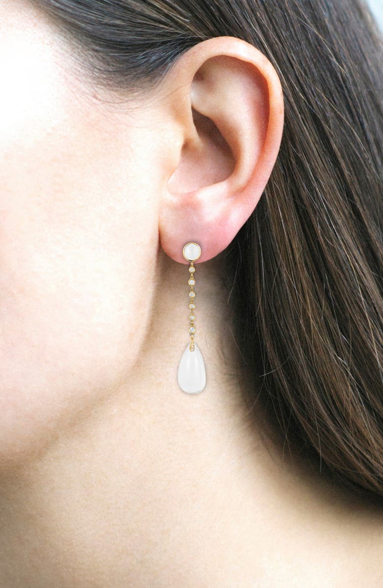 GOSHWARA Naughty Cabochon Drop Earrings, Alternate, color, White