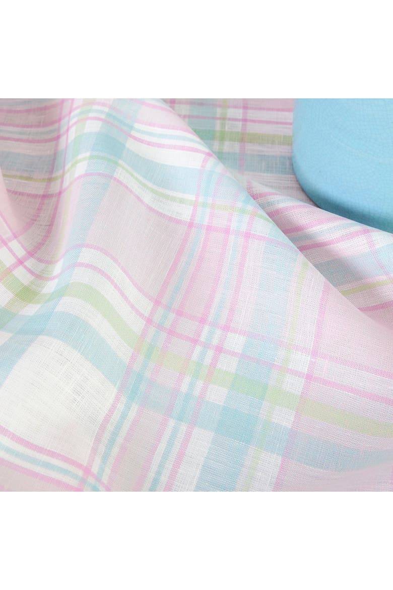 Linen Table Throw 52 x 52 Inch - Palm Beach Plaid, Alternate, color, Palm Beach Plaid