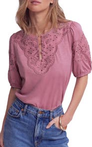 Boden Ada Eyelet Embroidery Knit Top