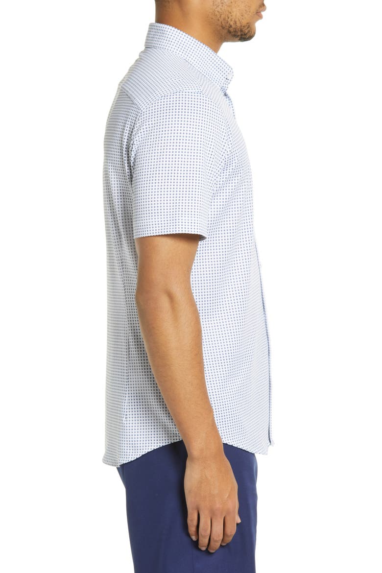 Halyard Dot Short Sleeve Button-Up Shirt, Alternate, color, BLUE GEO TWILL PRINT