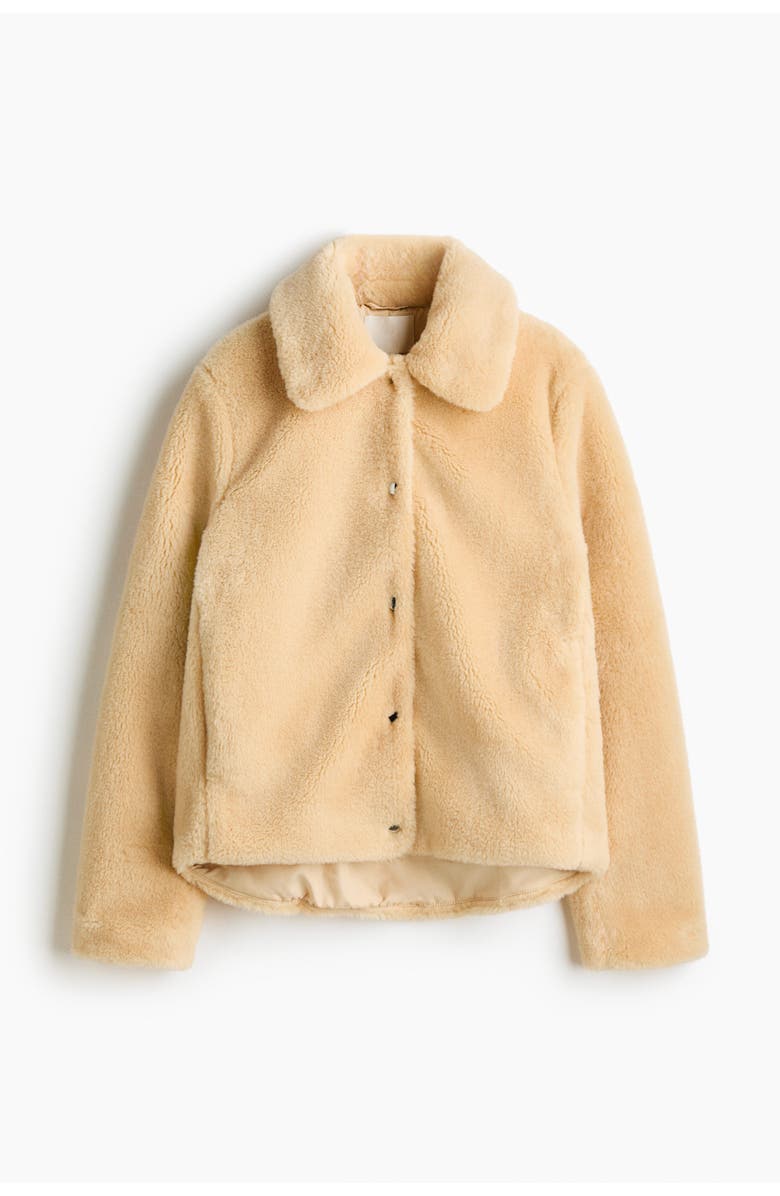 H&M Pile Jacket, Main, color, Beige
