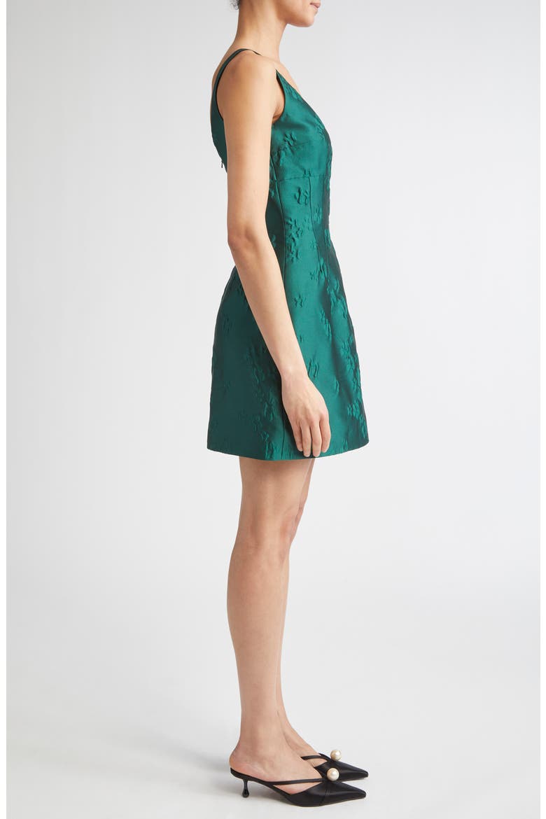 Einna Ditsy Metallic Floral Jacquard Minidress, Alternate, color, EMERALD GREEN
