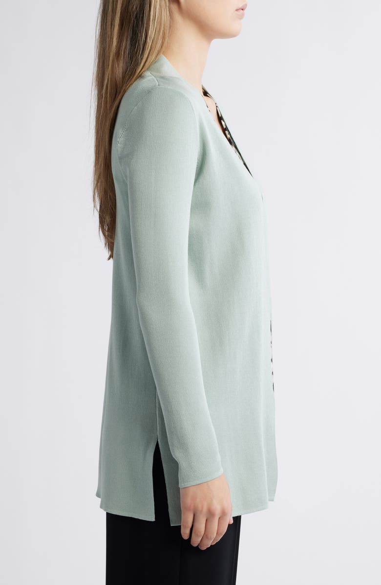 Anne Klein Nappa Open Front Cardigan, Alternate, color, Soft Aloe