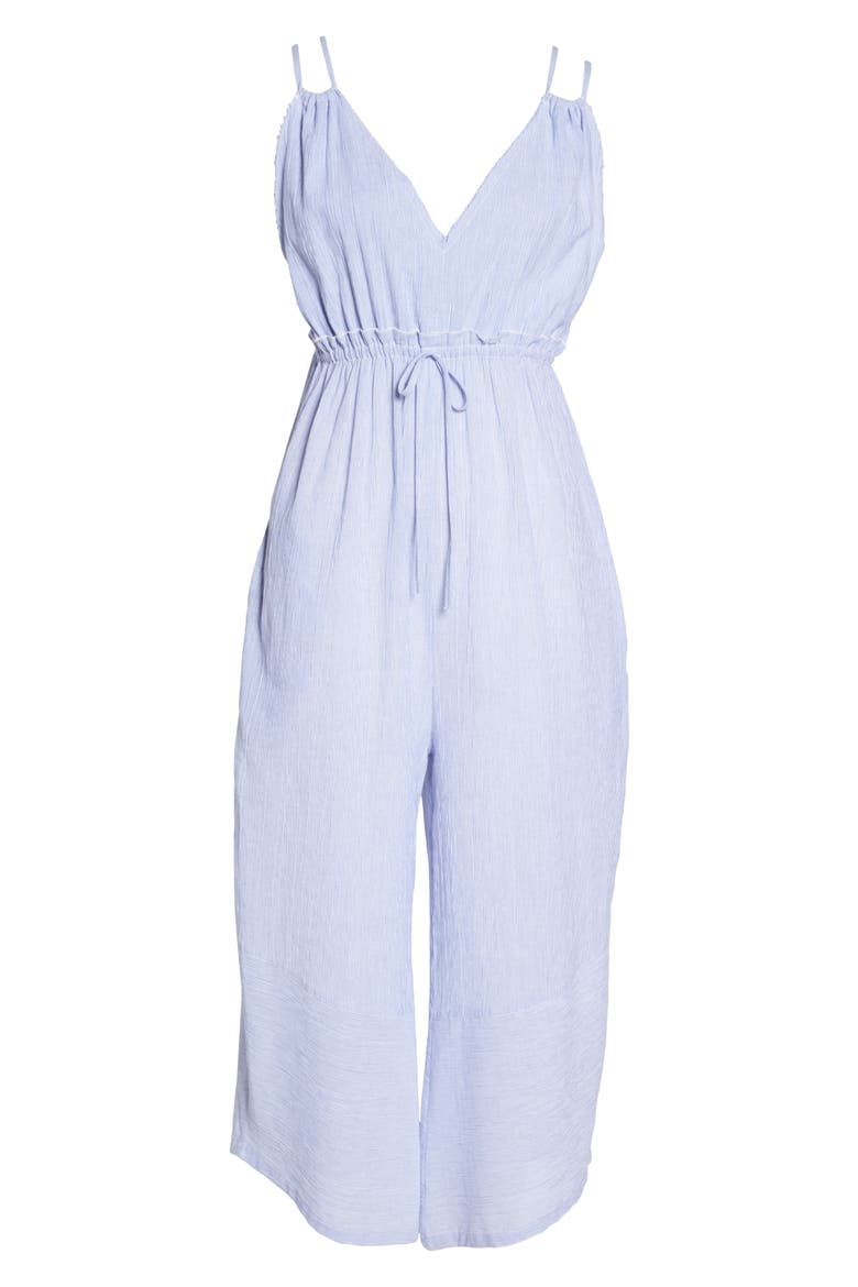Florentina Jumpsuit Cover-Up, Alternate, color, BLUE/ WHITE