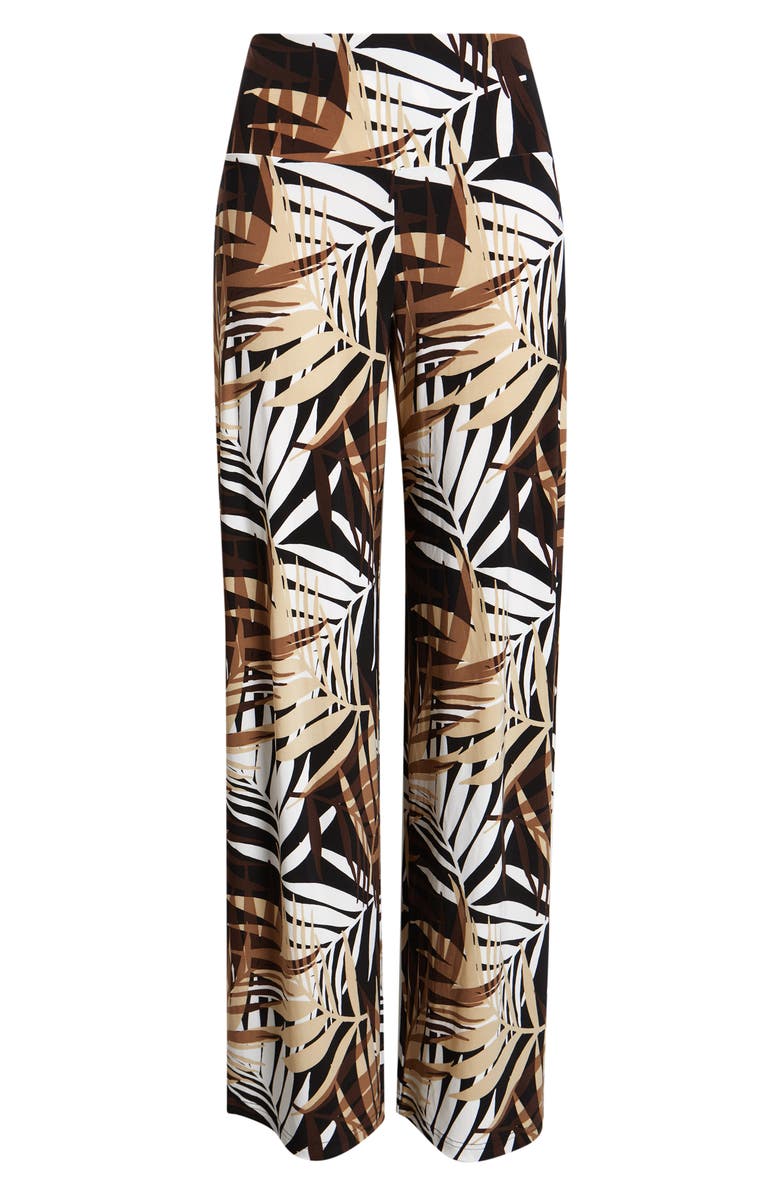 Anne Klein High Waist Print Pull-On Wide Leg Pants, Alternate, color, Anne Black Multi