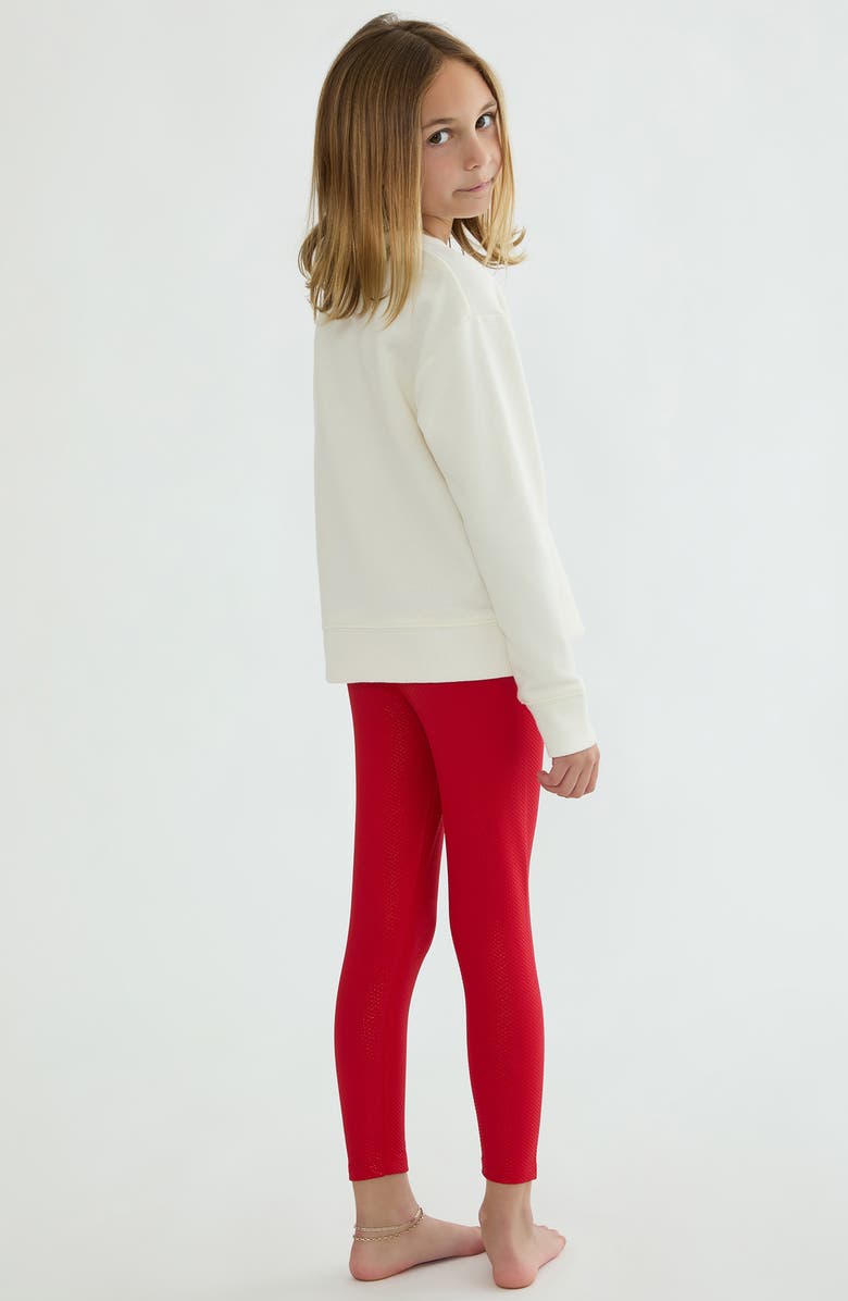 Beach Riot Kids' Little Peppa High Waist Leggings, Alternate, color, Red Shine Waffle