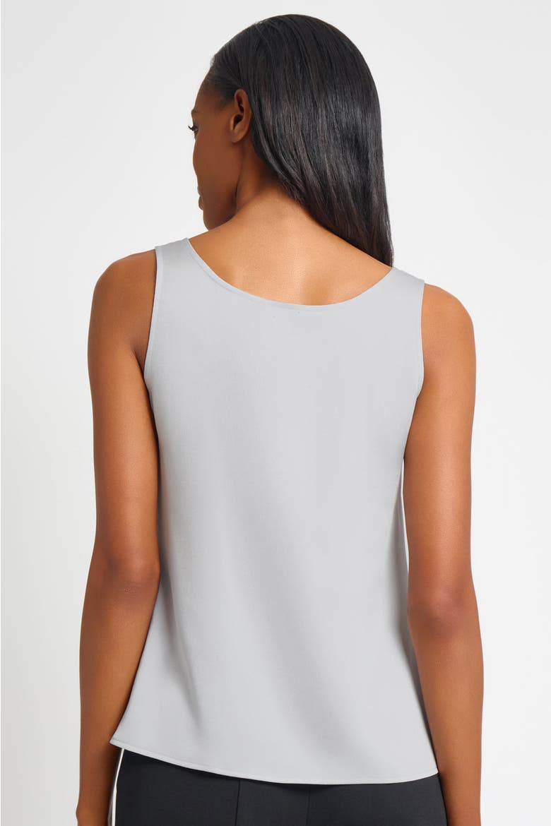Crepe de Chine Scoop Neck Tank, Alternate, color, Lunar Rock