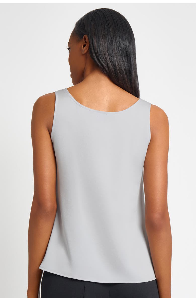 Ming Wang Crepe de Chine Scoop Neck Tank, Alternate, color, Lunar Rock