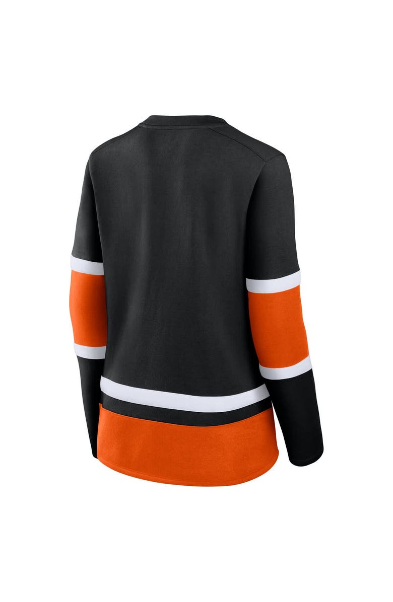 FANATICS Women's Fanatics Black Philadelphia Flyers Prime Time Lace-Up Long Sleeve T-Shirt, Alternate, color, 