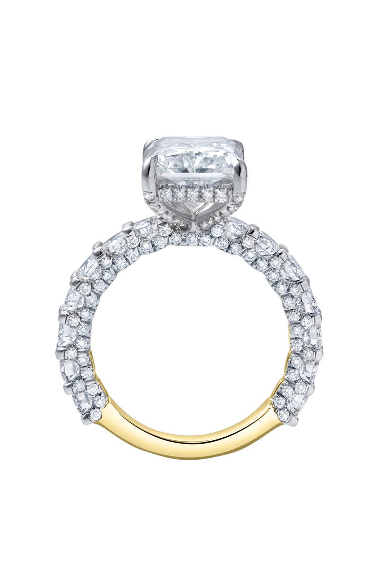 Maelis 14K Gold Radiant Lab Grown Diamond Hidden Halo Engagement Ring - 7.45 Cts, Alternate, color, 14K Yellow Gold