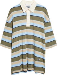 AMI PARIS Oversize Stripe Cotton Polo