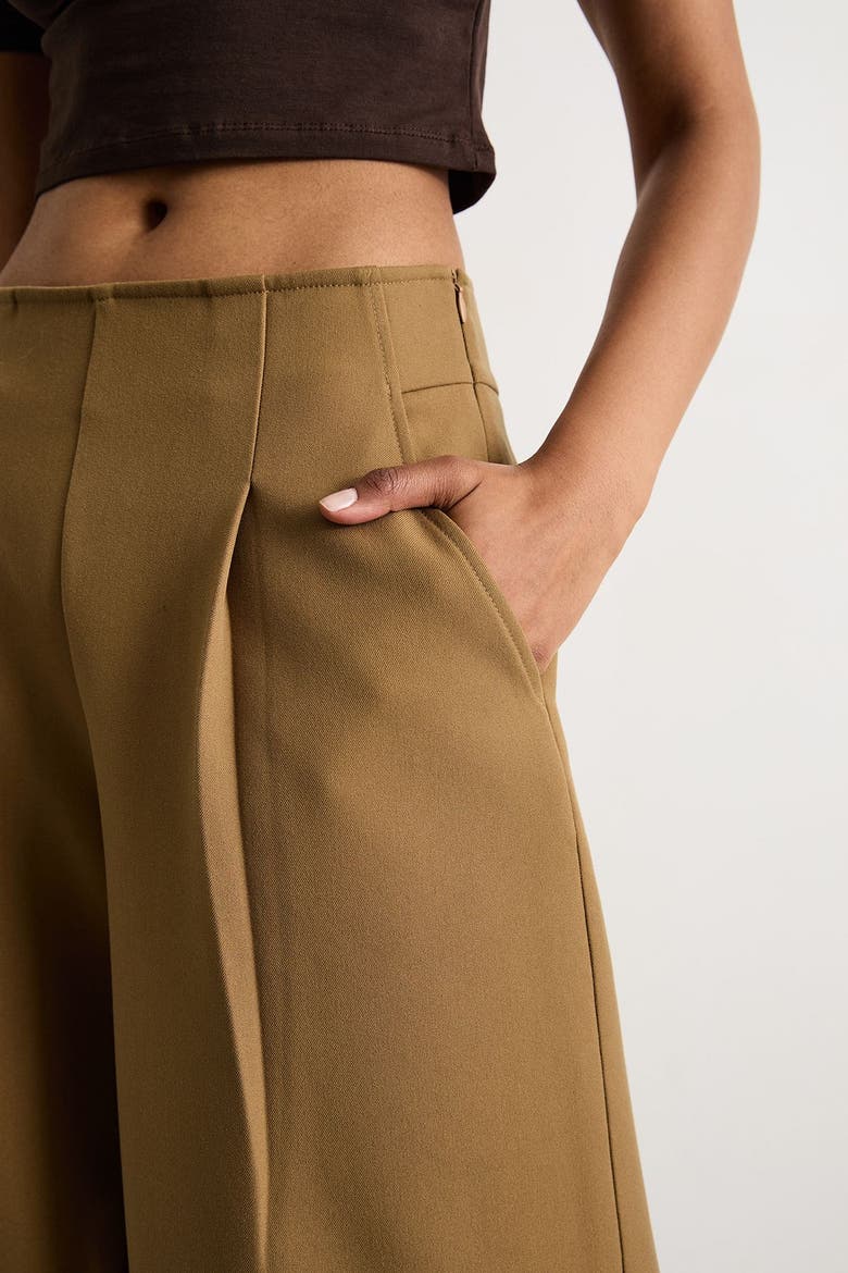 Premium Wide Leg Tailored Trousers, Alternate, color, Beige