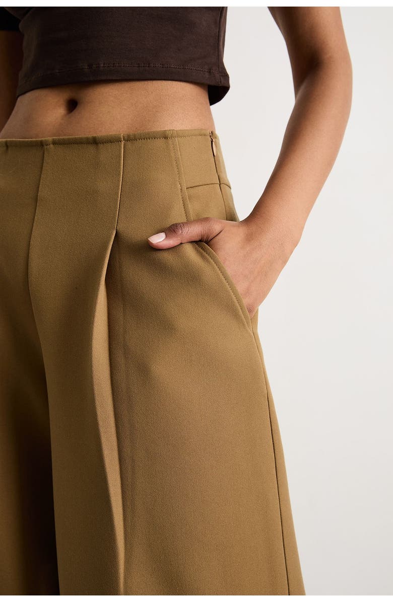 Warehouse Premium Wide Leg Tailored Trousers, Alternate, color, Beige