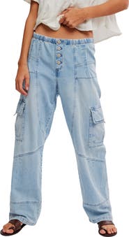 Free People Wallflower Barrel Leg Cotton Jeans