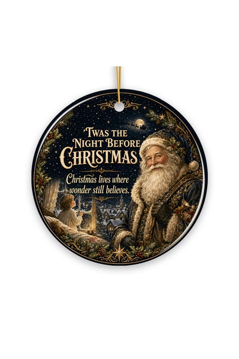 Twas The Night Before Christmas Vintage Santa Ornament