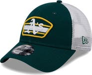 New Era Men's New Era Green/White Oakland Athletics Logo Patch 9FORTY Trucker Snapback Hat