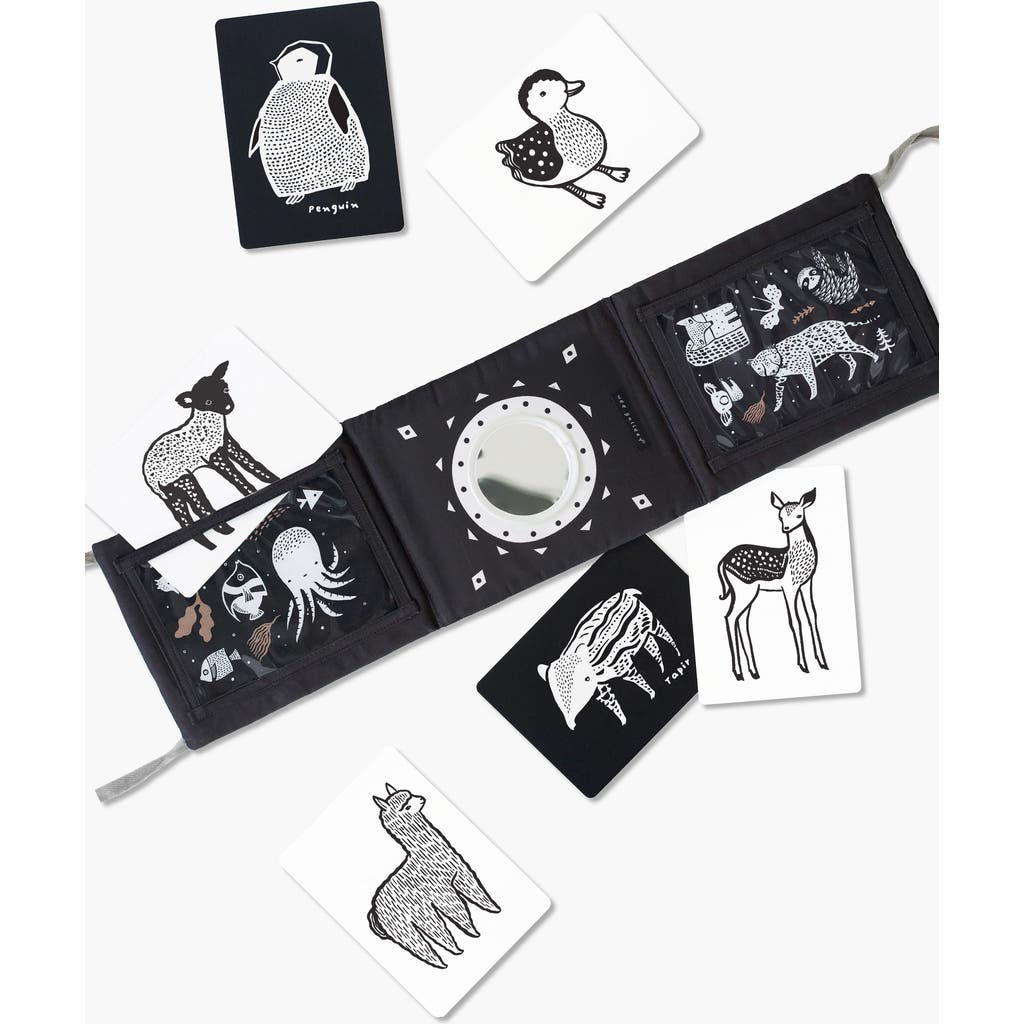 Wee Gallery Tummy Time Gallery With Mirror And Art Cards For Baby Bundle In Black