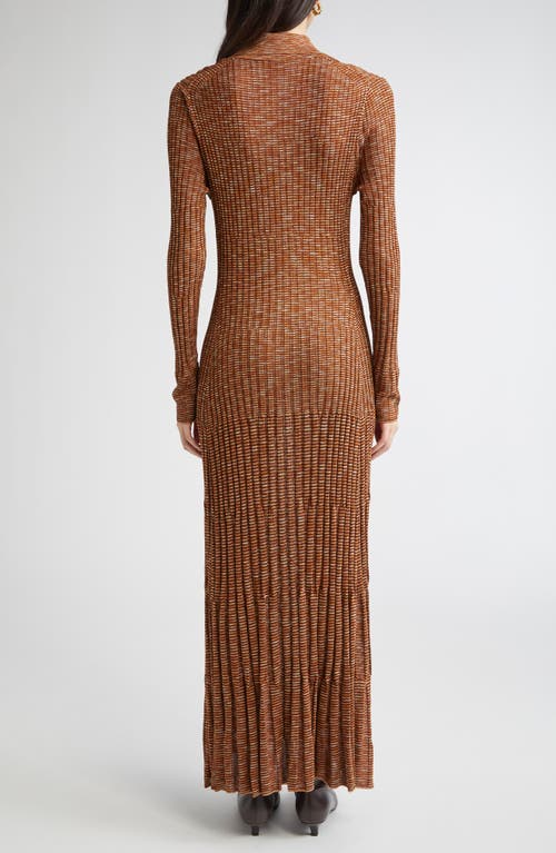 Zimmermann Mouline Long Sleeve Rib Maxi Sweater Dress In Brown
