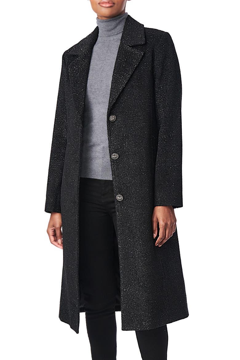 Metallic Coat, Main, color, BLACK