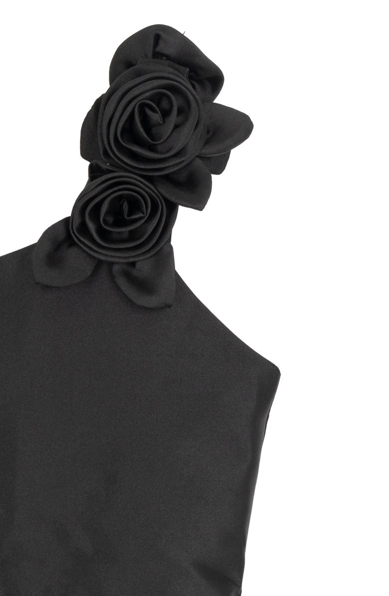 Rare Editions Kids' Mikado Flower Party Dress, Alternate, color, Black