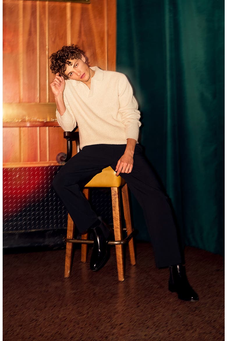 Johnny Collar Polo Sweater, Alternate, color, NAVY IRIS