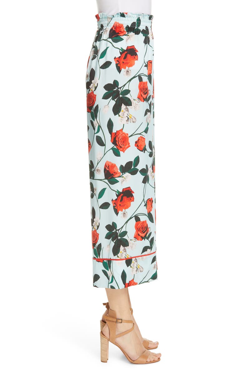 Alice + Olivia Elba Floral Crop Pants, Alternate, color, 