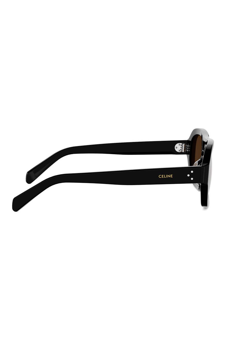 3 Dots 53mm Pilot Sunglasses, Alternate, color, SHINY BLACK / BROWN