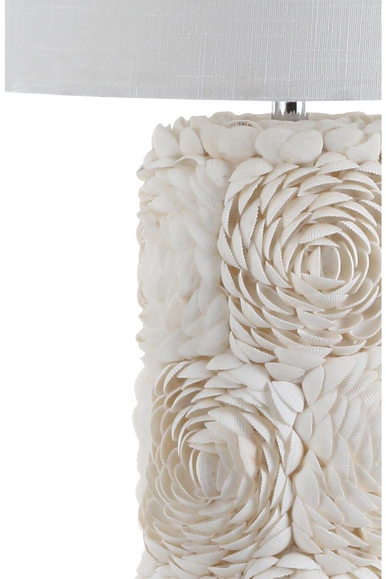 Rosette 28.5" Seashell/Resin/Crystal LED Table Lamp, Cream, Alternate, color, Cream