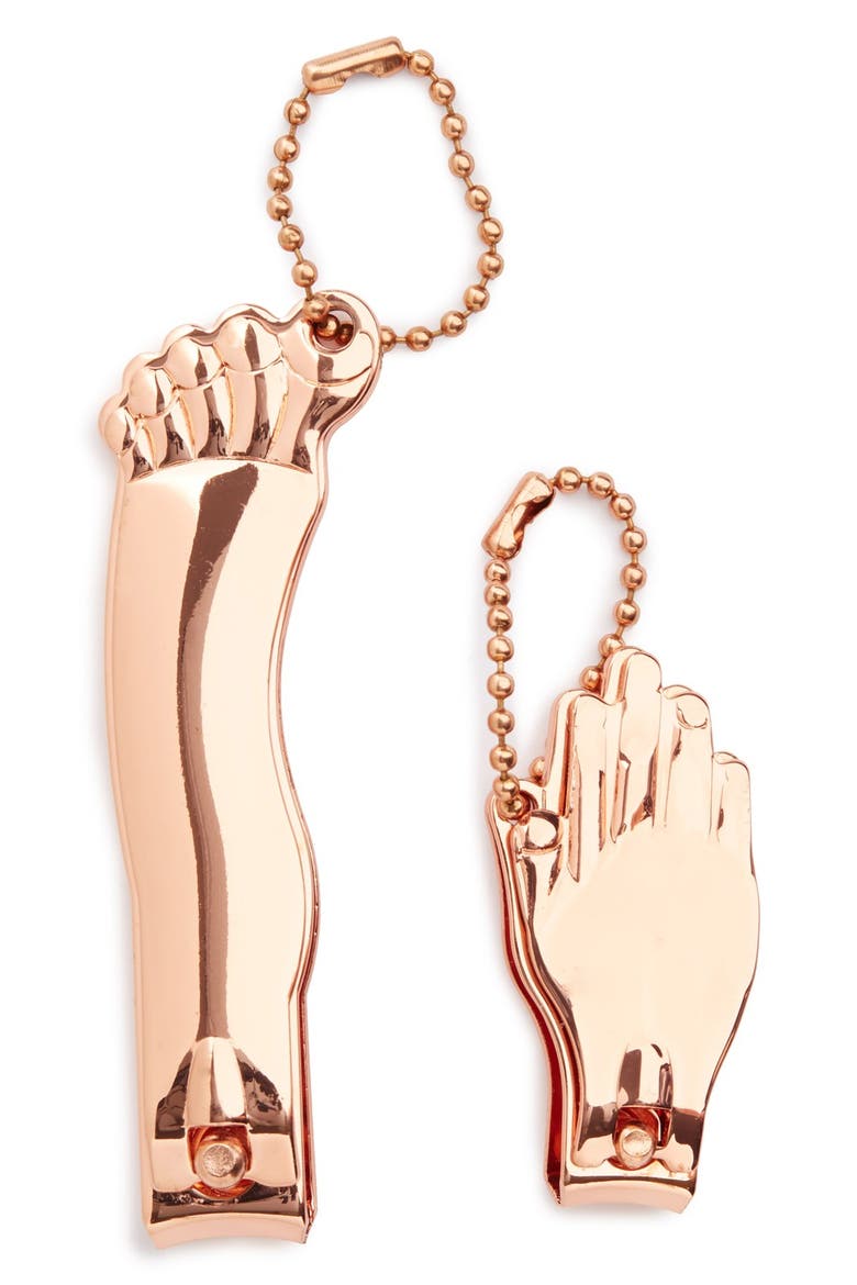 'Hand & Foot' Copper Nail Clippers, Main, color, GOLD