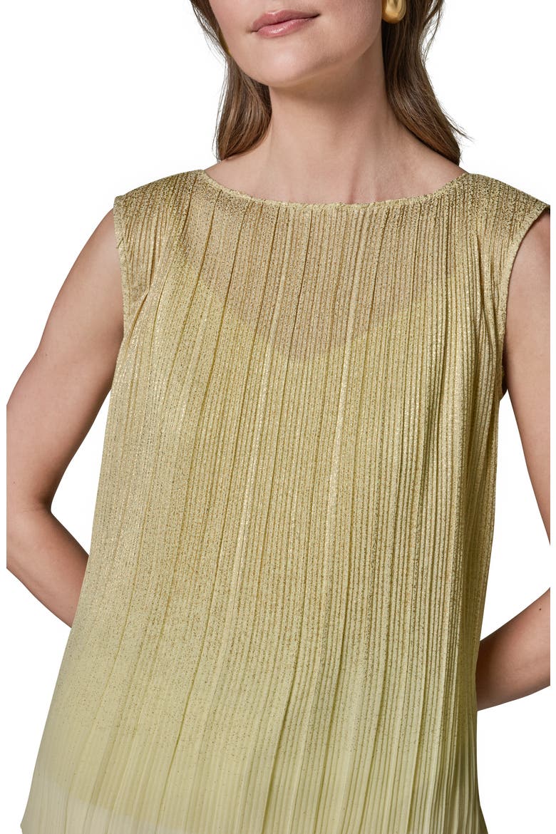 Metallic Plissé Top, Alternate, color, CITRUS/ GOLD
