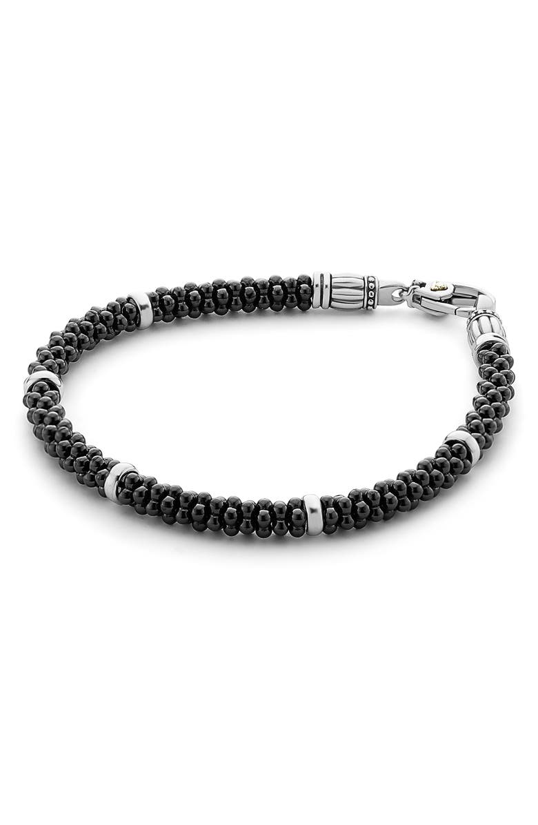 LAGOS Black & White Caviar Bracelet, Main, color, Black