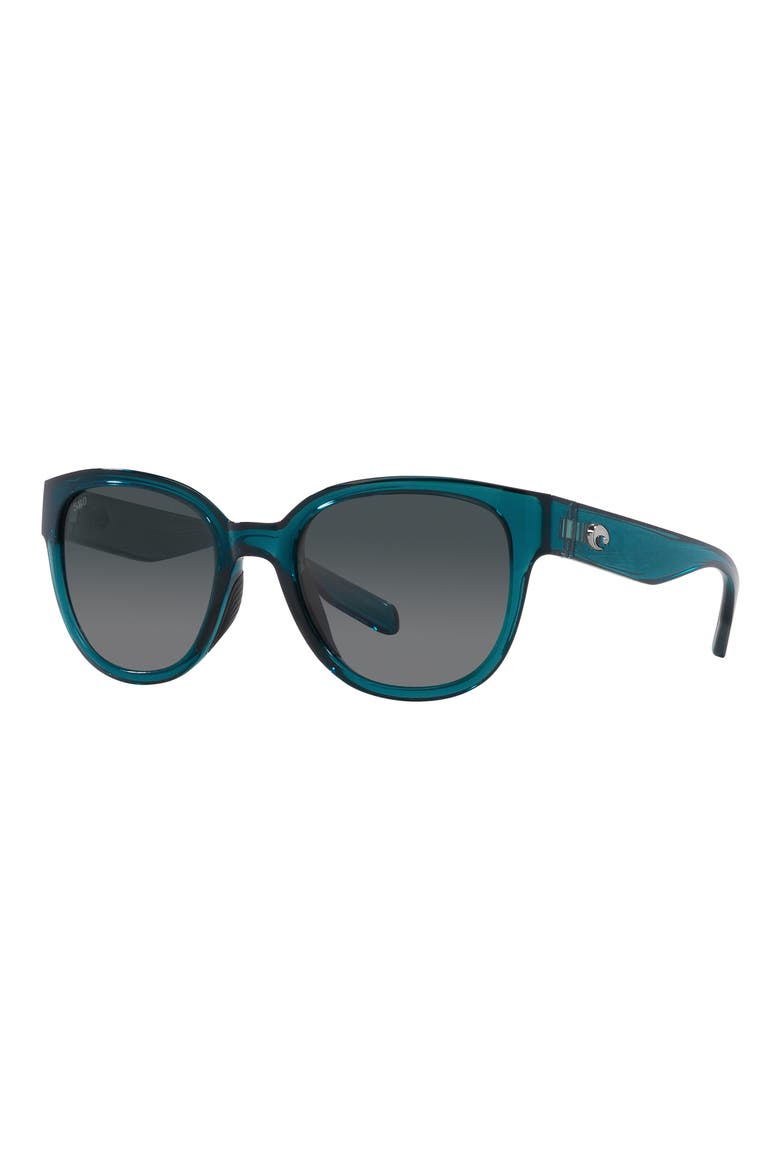 Salina 53mm Gradient Polarized Rectangular Sunglasses, Alternate, color, TEAL