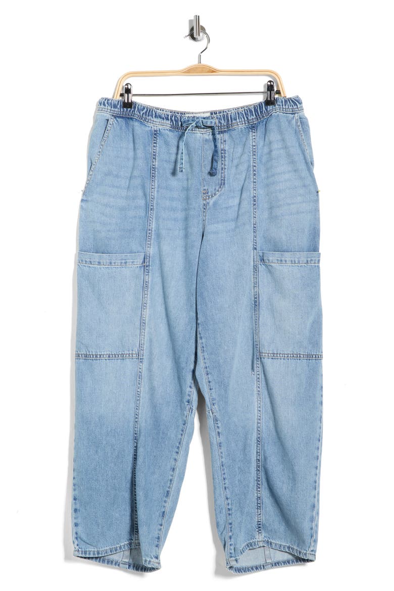 Pull-On Barrel Leg Jeans, Alternate, color, WEST TEXAS SKIES