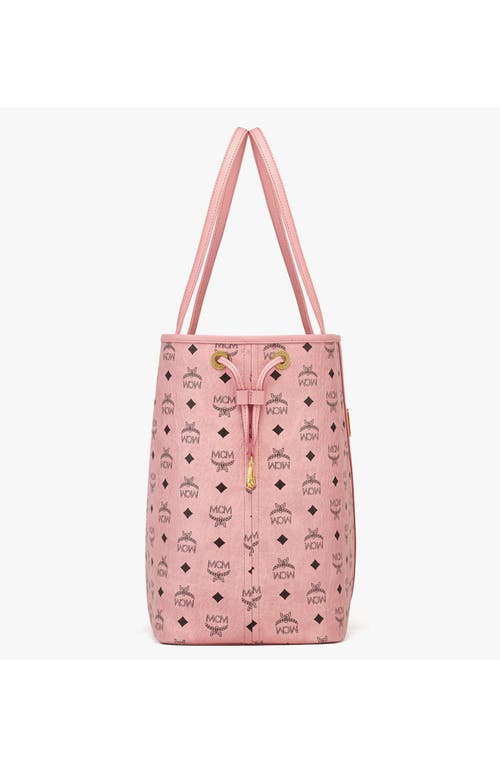 Mcm Large Liz Shopper In Visetos In Pink