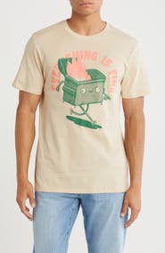 Goodie Two Sleeves Dumpster Fire Cotton Graphic T-Shirt