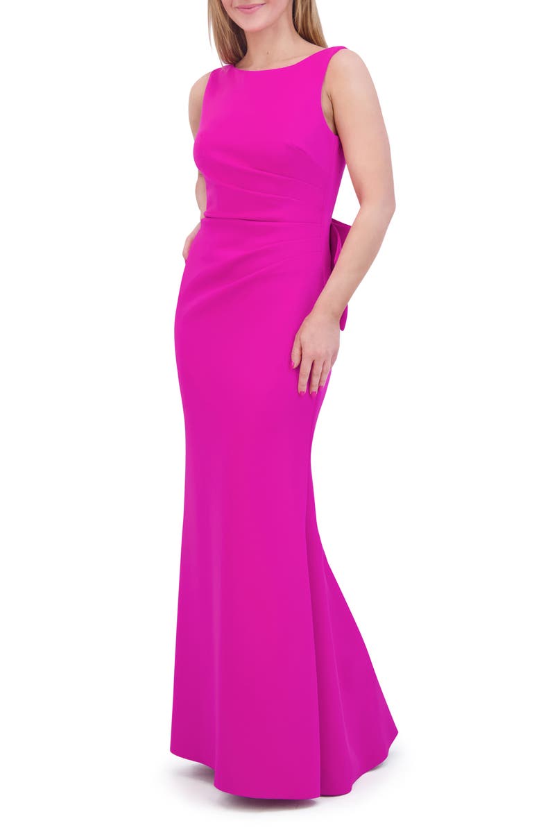 Eliza J Bow Back Sleeveless Gown, Alternate, color,