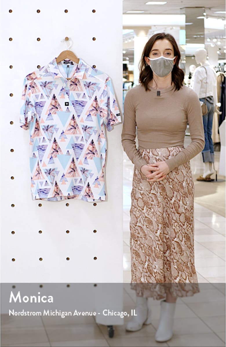 Cali Print Stretch Golf Polo, sales video thumbnail